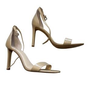 Vince Camuto Lauralie Nude Patent Leather Pump Sandals Strap Heels Size 9M